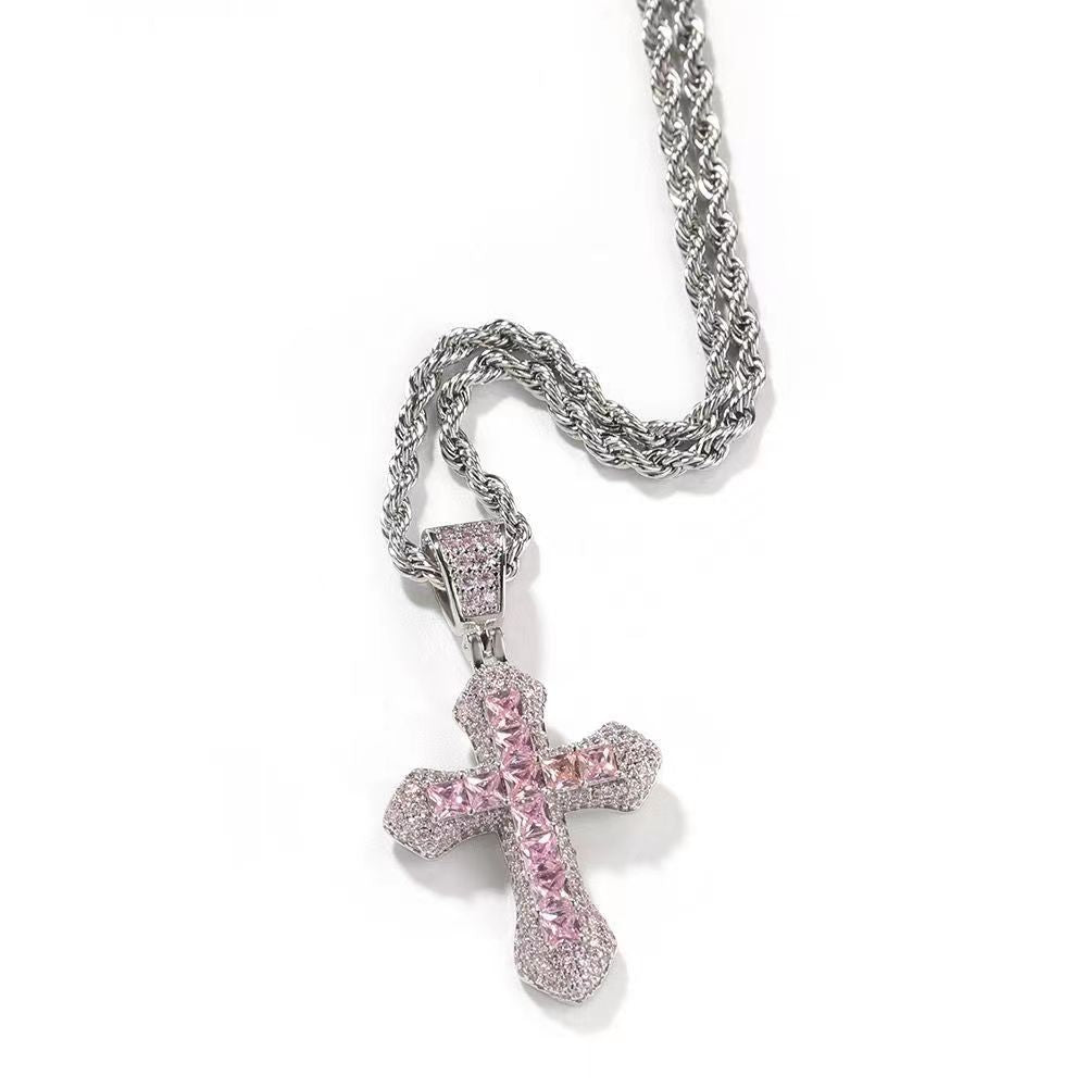 Collares de aleación de aleación de circón de circón de diamante de diamante completo al por mayor